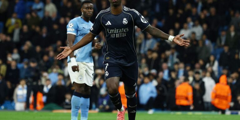 liga-dos-campeoes:-vini-junior-marca-dois-e-real-despacha-city